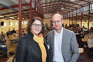 Bei den Bielefelder Pädiatrietagen: Prof. Dr. Eckard Hamelmann und Oberärztin Katrin Silkenbäumer